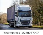 Small photo of Stony Stratford, Bucks, UK - Feb 9th 2023. 2021 DAF Trucks CF 340 Far diesel Lorry