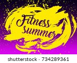 fitness motivation quote | Shutterstock . vector #734289361