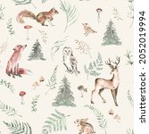 Woodland Seamless Pattern For...