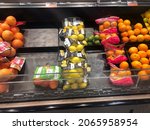Small photo of Myrtle Beach South Carolina USA-October 28, 2021. Grocery store shelves are becoming bare as the supply chain continues to falter.
