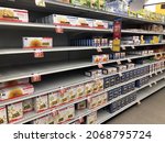 Small photo of Myrtle Beach South Carolina USA-November 2, 2021. Shelves are becoming bare as the supply chain continues to falter.