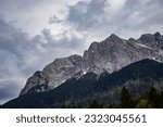Small photo of Alps, mountains with stormy skies, leaden heavy skies