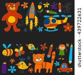 kindergarten doodle pictures... | Shutterstock .eps vector #439722631