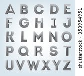 creative gray 3d alphabet set.... | Shutterstock .eps vector #353954951