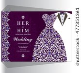 wedding invitation or card with ... | Shutterstock .eps vector #477351361