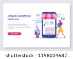 online shopping and e commerce... | Shutterstock .eps vector #1198024687