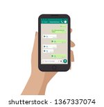 hand holding smartphone and... | Shutterstock .eps vector #1367337074