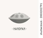 handpan. hand drum music... | Shutterstock .eps vector #2003202791