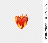 heart on fire. isolated on... | Shutterstock .eps vector #2033223677