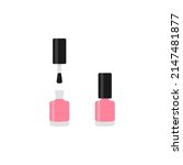 pink nail polish bottle. flat... | Shutterstock .eps vector #2147481877