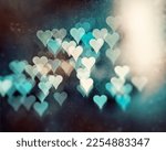 Abstract heart photography in aqua blue, cream and dark brown.  Love art.