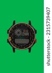 Small photo of Retro Digi Wristwatch on green screen.