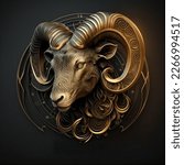 Golden Aries Zodiac Sign...