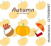 pumpkin umbrella rubber boots... | Shutterstock .eps vector #1170408487