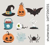 halloween elements vector... | Shutterstock .eps vector #1697206531