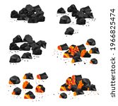 Coal And Charcoal Pile Vector...