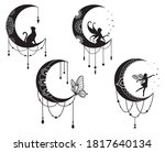 set of ethnic crescent moon... | Shutterstock .eps vector #1817640134