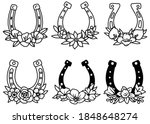 set of floral horseshoes.... | Shutterstock .eps vector #1848648274
