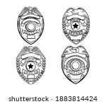 set of police badge. collection ... | Shutterstock .eps vector #1883814424