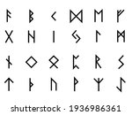 set of norse runes. collection... | Shutterstock .eps vector #1936986361
