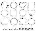 set of love frames with heart . ... | Shutterstock .eps vector #2093510857