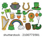 set of happy st. patrick's day... | Shutterstock .eps vector #2100773581