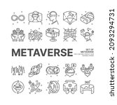 Metaverse Line Icon Set With ...