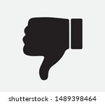 black dislike icon  thumbs down ... | Shutterstock .eps vector #1489398464