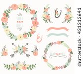 wedding floral wreath... | Shutterstock .eps vector #431312641