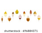 various dead leaves lining... | Shutterstock . vector #696884371