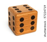 Wooden Dice With The Number Six ...
