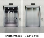 Two Images Of A Modern Elevator ...