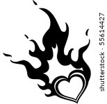 burning heart | Shutterstock .eps vector #55614427