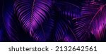 Purple Tropical Palm Leaf...