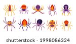 spider halloween cartoon set.... | Shutterstock .eps vector #1998086324