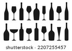 wineglass and bottle silhouette ...