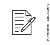 Document With Pen Icon In Flat...