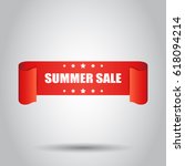 summer sale ribbon vector icon. ... | Shutterstock .eps vector #618094214
