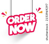 hanging sign with text order now | Shutterstock .eps vector #2153969297