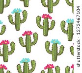 Blooming Cactus Seamless...