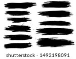 set of black hand made blots... | Shutterstock .eps vector #1492198091