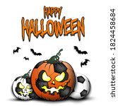 happy halloween. template... | Shutterstock .eps vector #1824458684