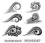 wave collection ocean or sea... | Shutterstock .eps vector #592453187