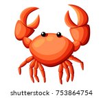 Colorful Red Crab Vector...