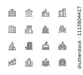 building icons. set of  line... | Shutterstock .eps vector #1115804417