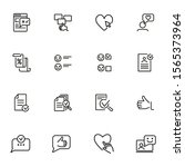approving line icon set. like ... | Shutterstock .eps vector #1565373964