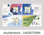 set of employees working with... | Shutterstock .eps vector #1603072084