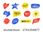 grunge sale flat badges set.... | Shutterstock .eps vector #1741354877