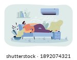 man relaxing on couch under... | Shutterstock .eps vector #1892074321