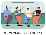 happy friends drinking beer and ... | Shutterstock .eps vector #2131787451